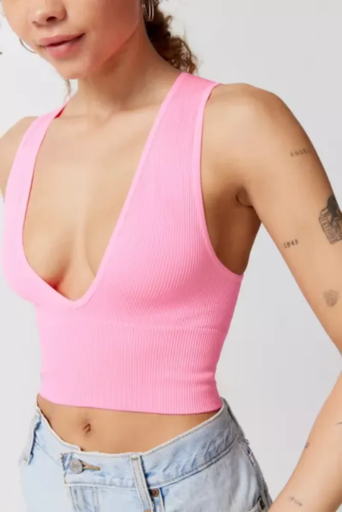 Urban Outfitters Out From Under Hailey Seamless Knit Plunge Bra Top