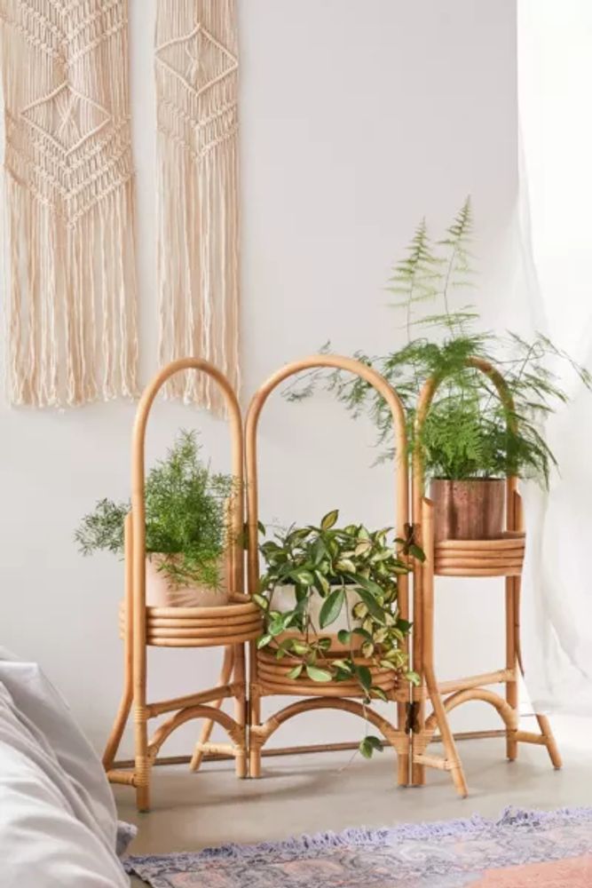 Rattan Tiered Rattan Plant Stand