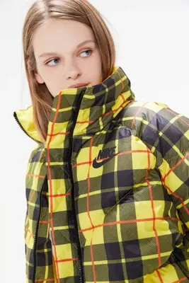 Nike Plaid Puffer Coat