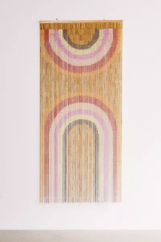 Rainbow Bamboo Beaded Curtain