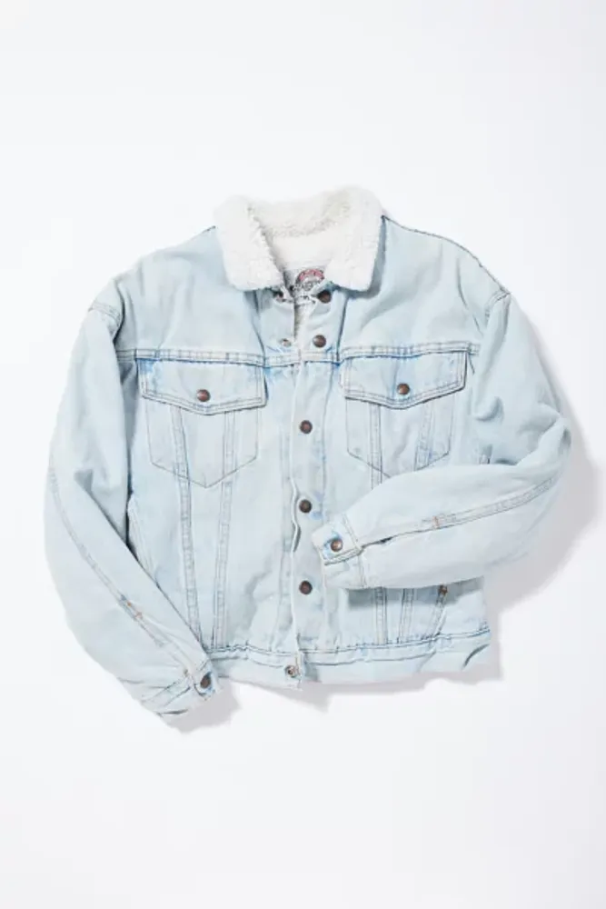 Urban Outfitters Vintage Levi's Sherpa Lined Light Wash Denim Trucker Jacket  | The Summit