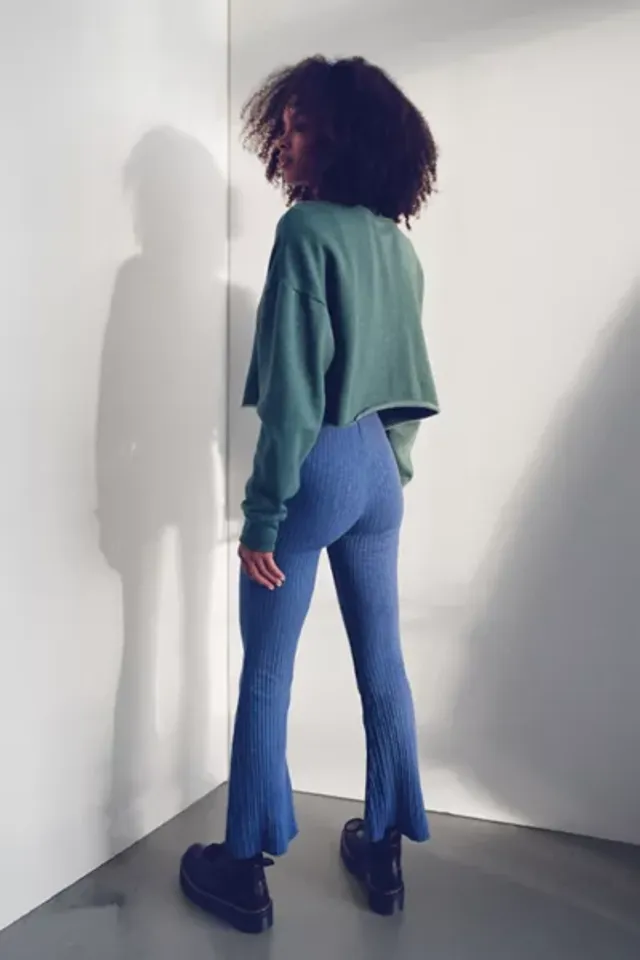 Urban Outfitters UO Rosie Ribbed High-Waisted Flare Pant