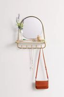 Ella Mirror Multi-Hook Wall Shelf