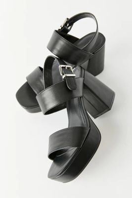 UO Rachel Faux Leather Strappy Platform Heel