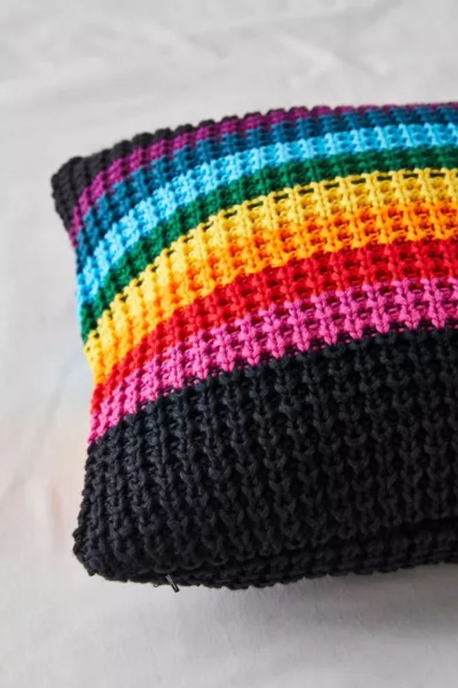 Pendleton UO Exclusive Rainbow Knit Throw Pillow