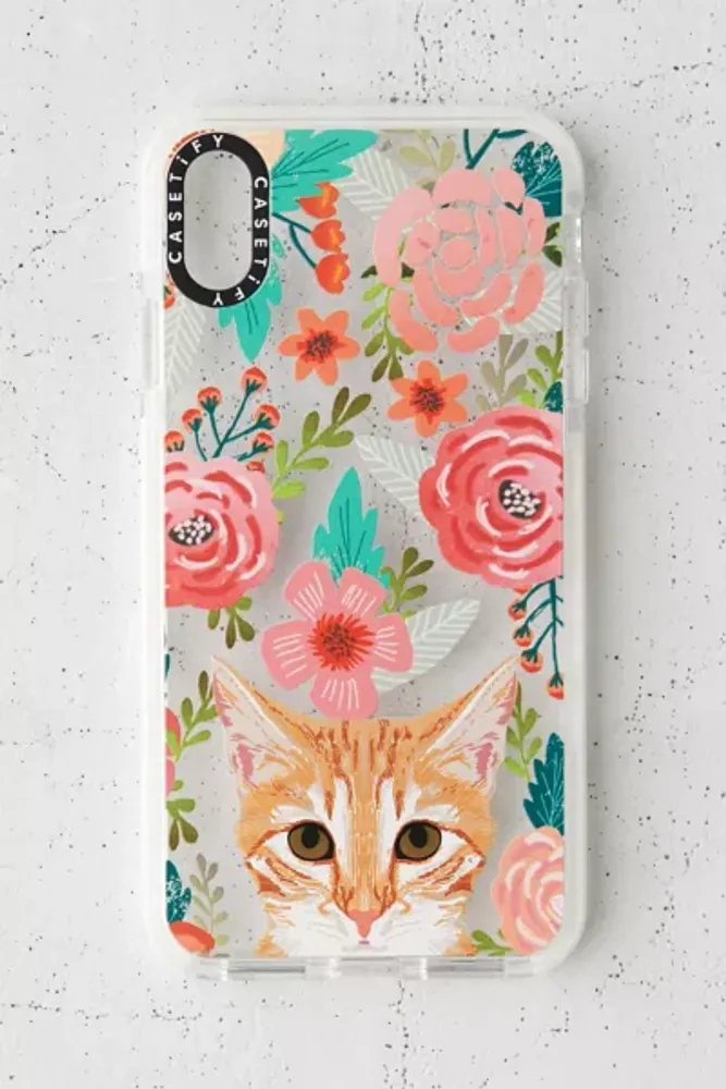 Casetify Orange Tabby Cat Floral iPhone Case