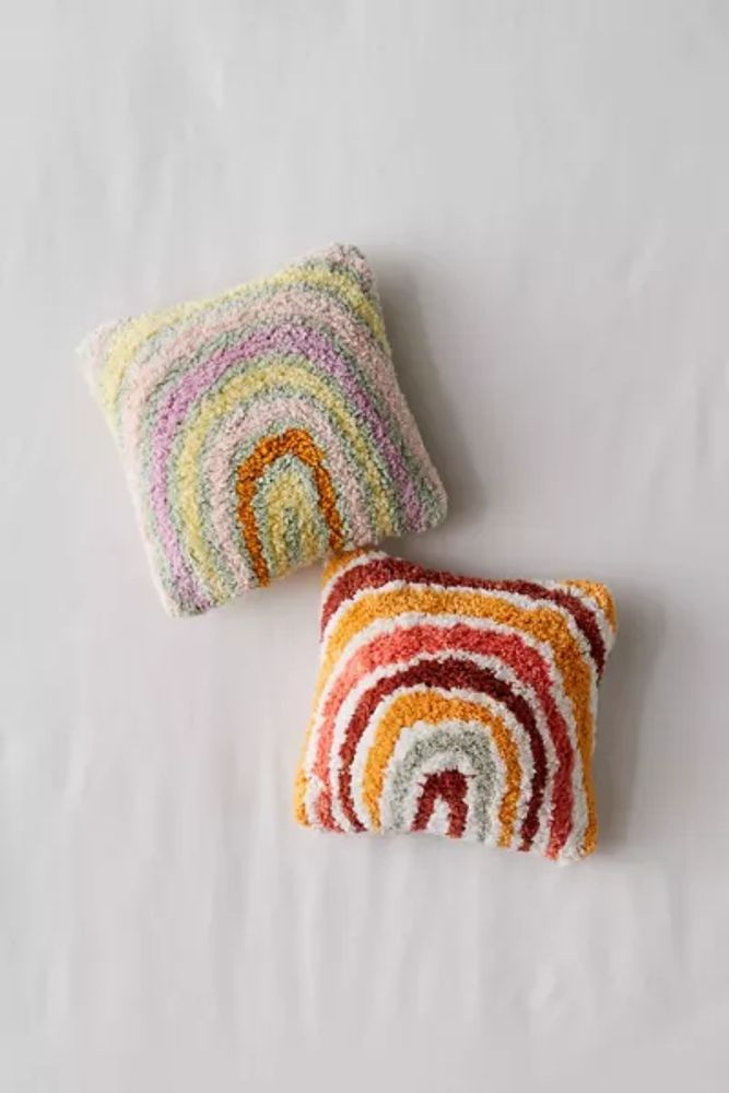 Rainbow Tufted Mini Throw Pillow