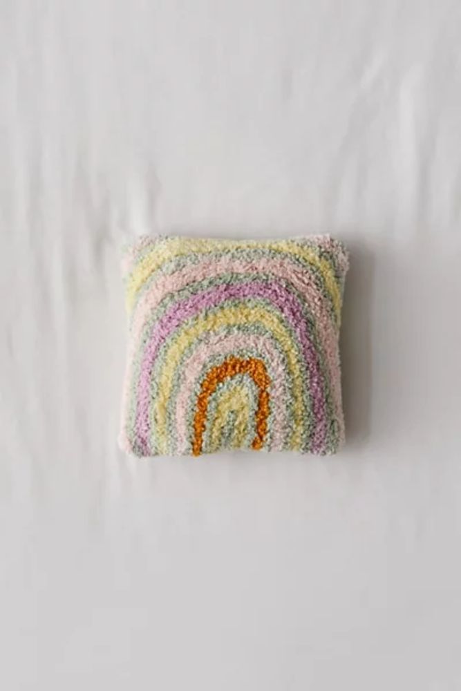 Rainbow Tufted Mini Throw Pillow