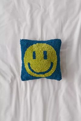 Happy Face Textured Mini Throw Pillow