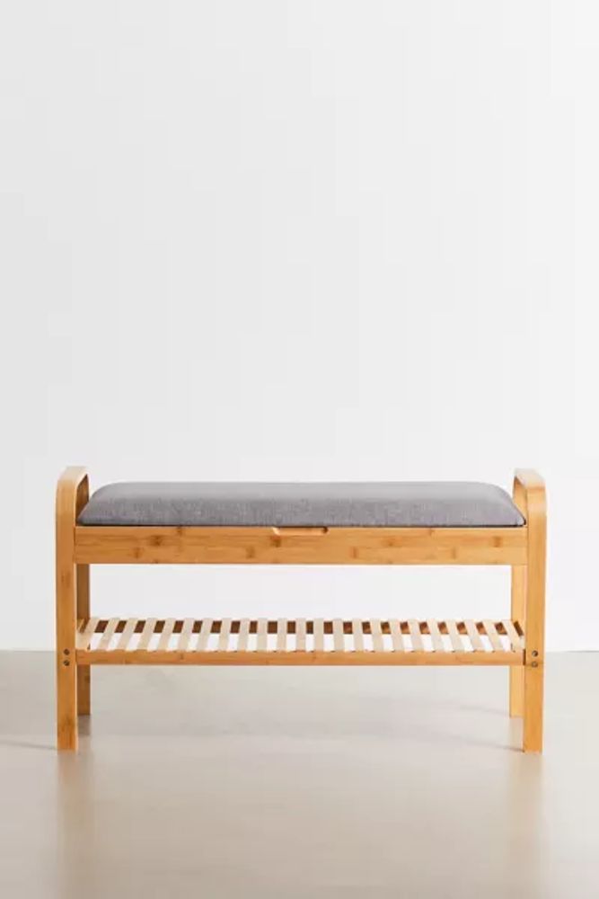Upholstered Bamboo Storage Bench