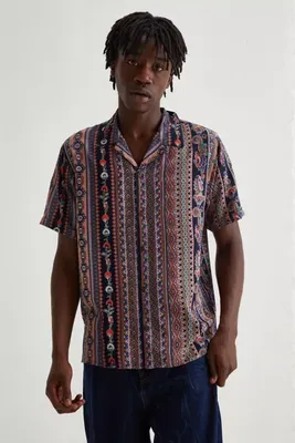 Raga Man Batik Stripe Button-Down Shirt