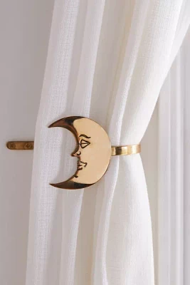 Crescent Moon Metal Curtain Tie-Back Set
