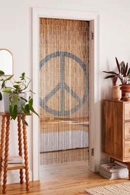 Peace Sign Bamboo Beaded Curtain