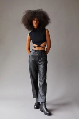 UO Isabella Faux Leather Flare Pant 