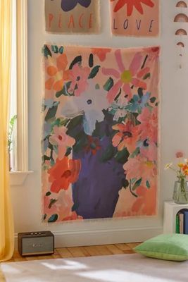 Katy Smail UO Exclusive Floral Vase Art Tapestry