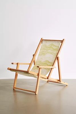 Deny UO Exclusive Citron Swirl Outdoor Folding Chair