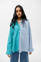 BDG Ollie Spliced Stripe Button-Down Shirt