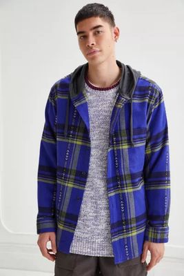 Without Walls Ikat Plaid Hooded Overshirt