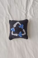Recycle Mushrooms Mini Tufted Throw Pillow