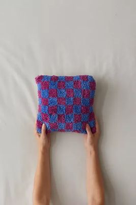 Checkerboard Tufted Mini Throw Pillow
