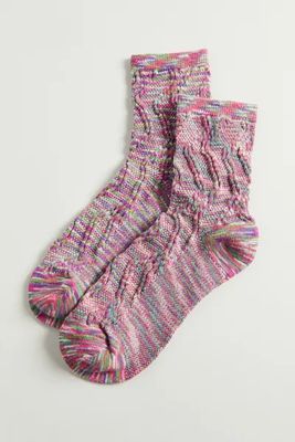 Textured Knit Crew Sock