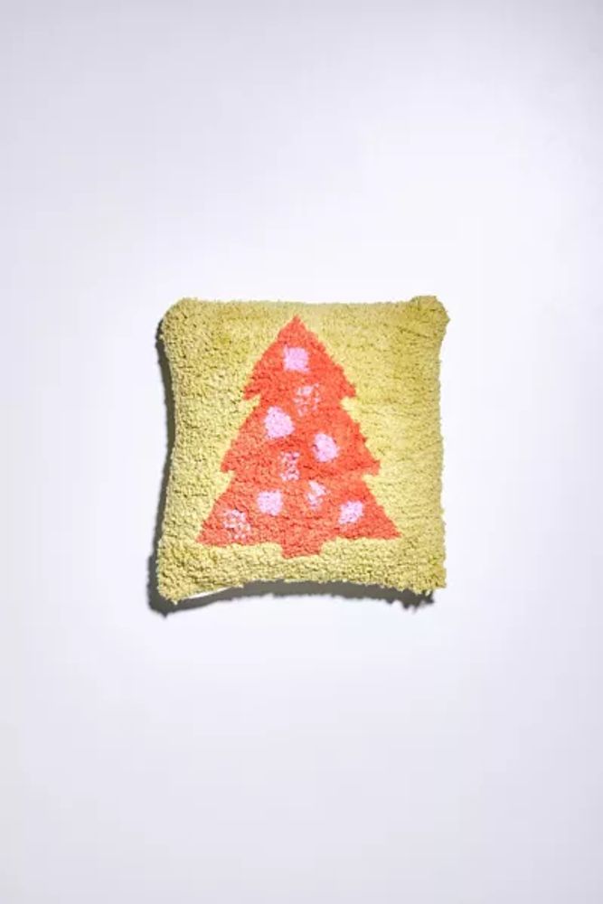 Christmas Tree Tufted Mini Throw Pillow