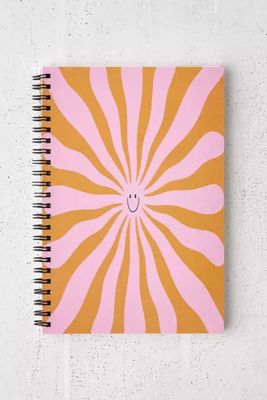 trajeado14 Cute Retro Sun Face Spiral Notebook
