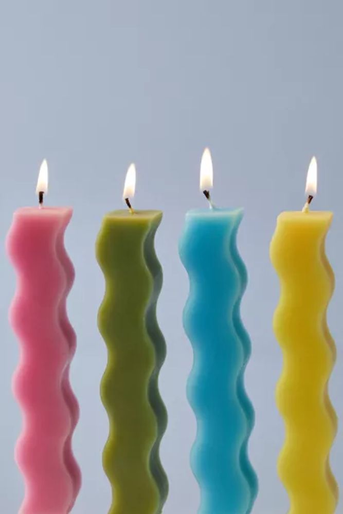 Wave Taper Candle - Set Of 4