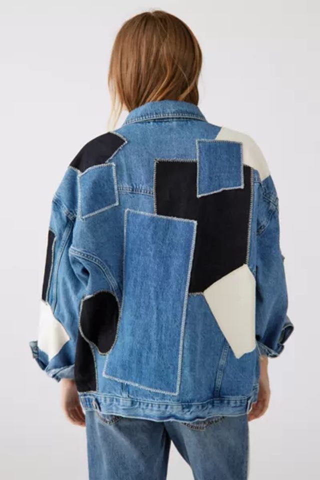 BDG Patchwork Denim Hooded Jacket