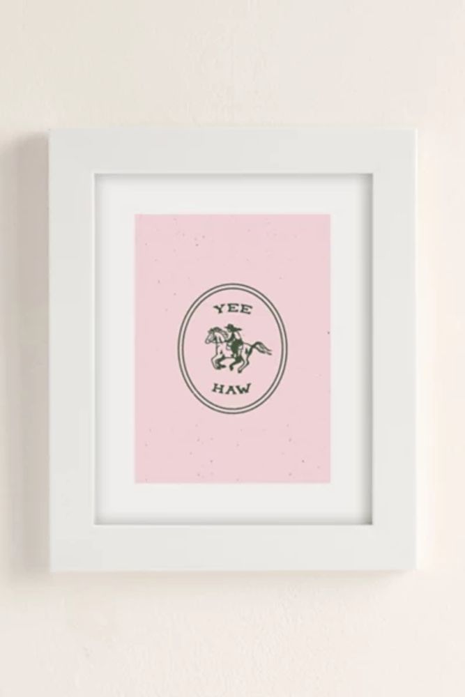 Emma Boys Yee Haw Pink Art Print