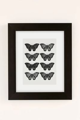 Avenie Butterfly Collection Black Art Print