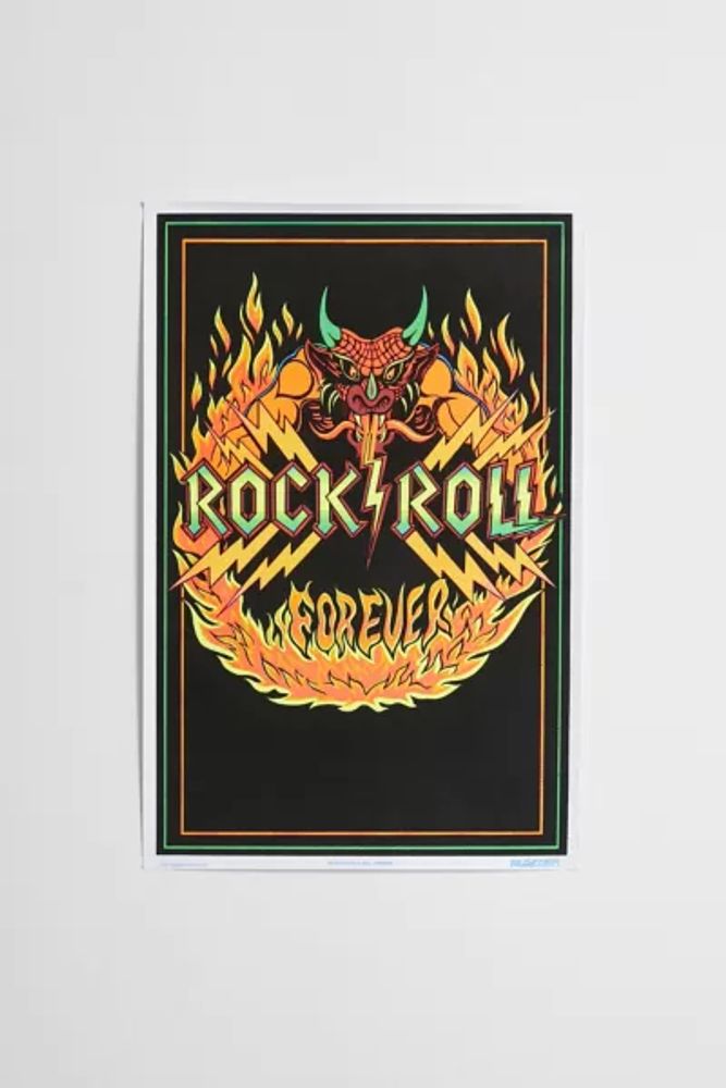 Rock And Roll Forever Blacklight Poster