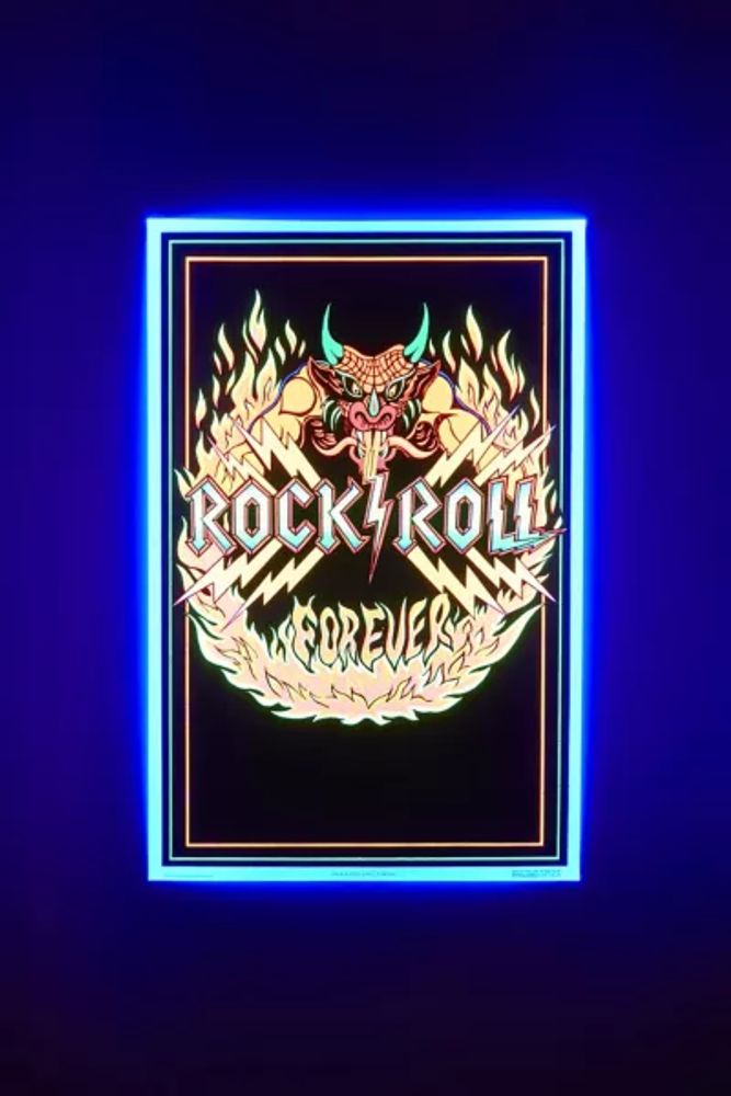 Rock And Roll Forever Blacklight Poster