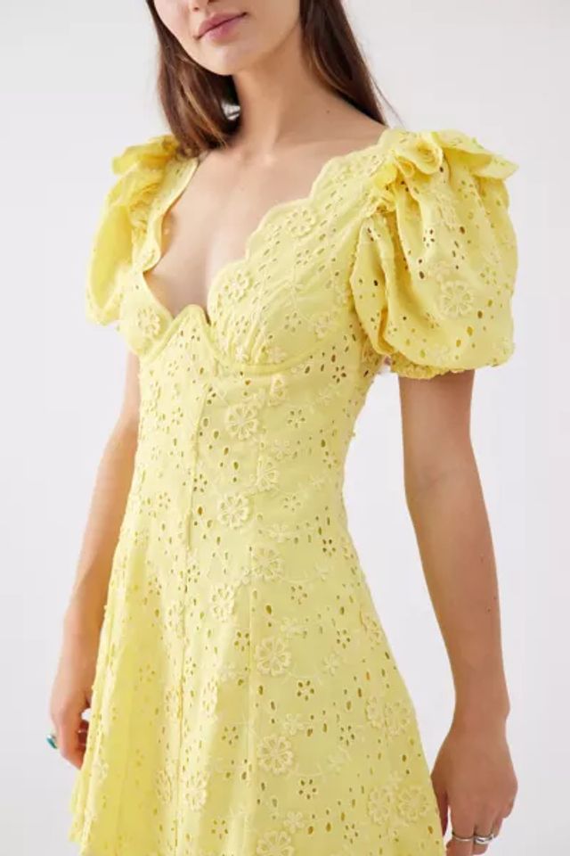 For Love And Lemons Drew Mini Dress - Yellow — ISLANDS THE SHOP