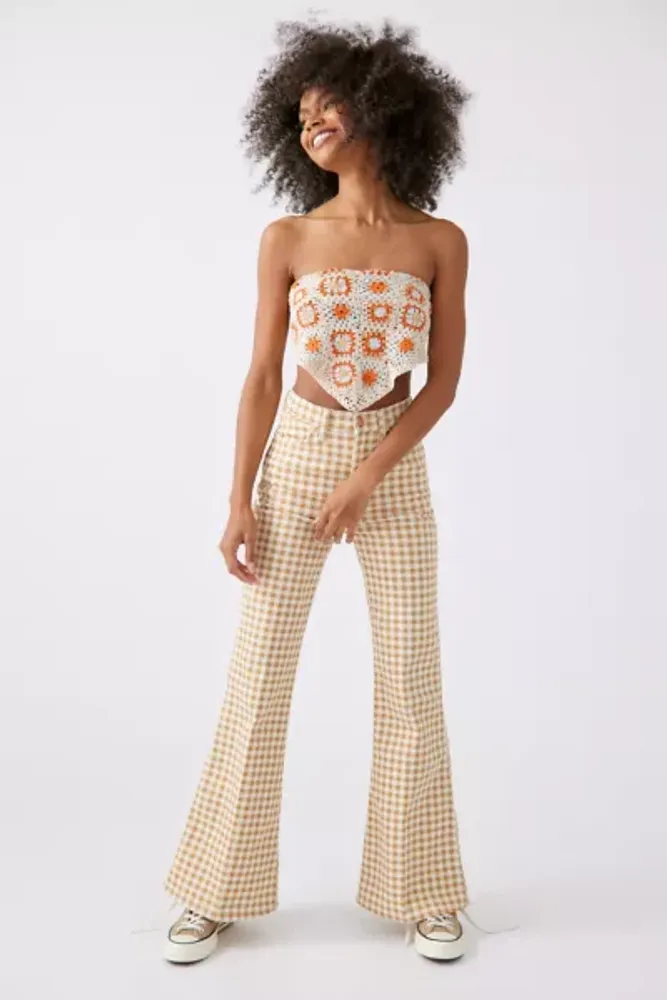 Urban Outfitters Wrangler Wanderer Gingham Flare Pant | The Summit