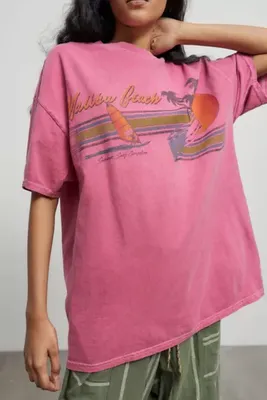 Malibu Beach Graphic T-Shirt Dress