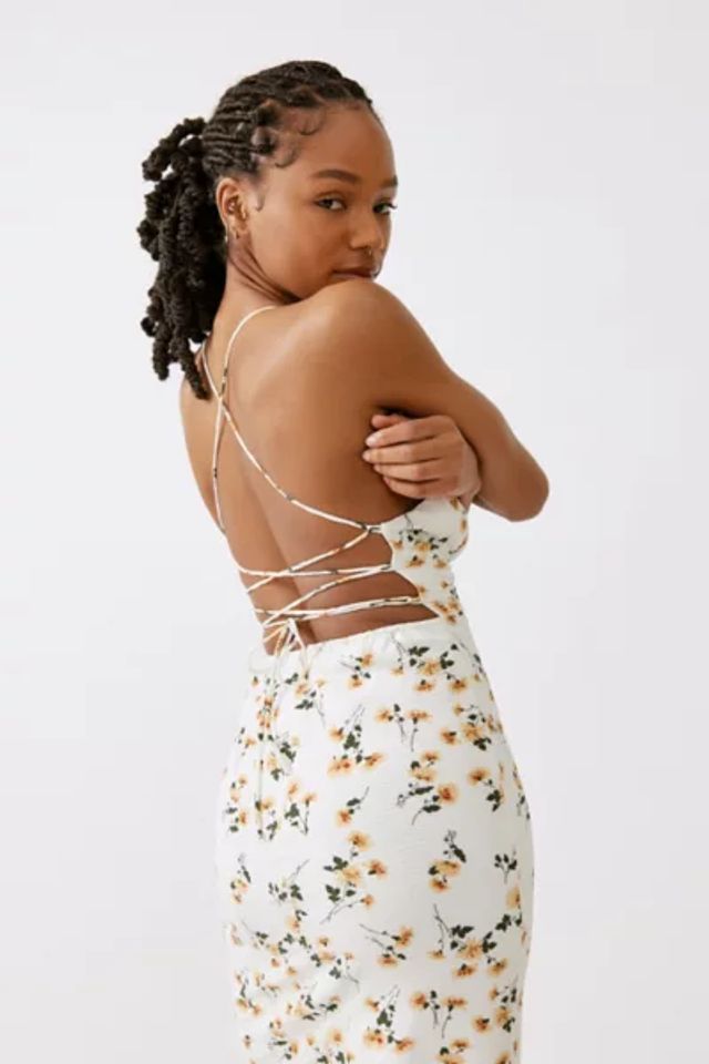 Urban Outfitters Kiss The Sky Floral Strappy-Back Midi Dress | Pacific City