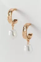 Joona Pearl Charm Hoop Earring