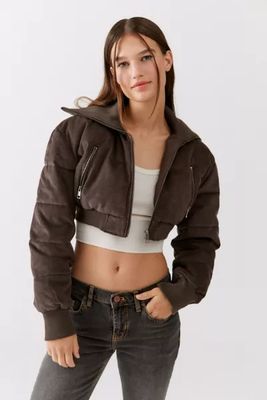 UO Lily Corduroy Cropped Puffer Jacket