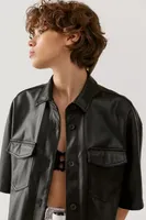 UO Misty Faux Leather Shirt Jacket