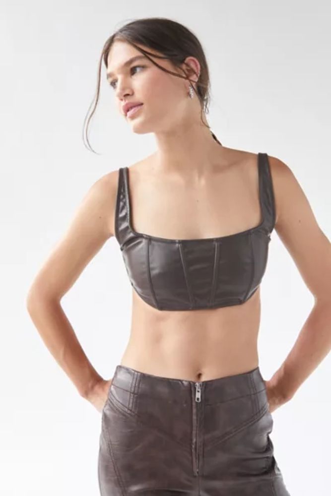 Out From Under Beau Faux Leather Bra Top