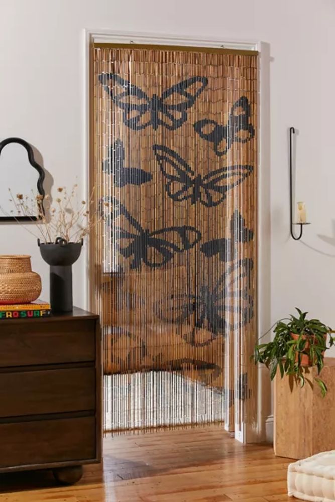Butterfly Bamboo Beaded Curtain