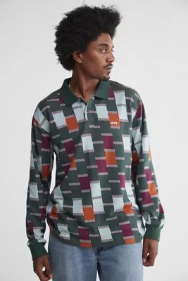 OBEY Craft Jacquard Long Sleeve Polo Shirt