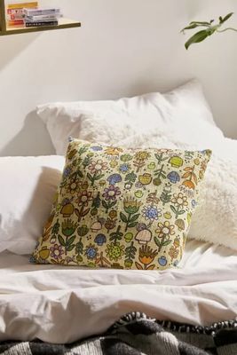Mushroom Field Printed Throw Pillow
