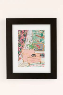 Lara Lee Meintjes Catnap Tuxedo Cat Napping Chair By The Window Art Print