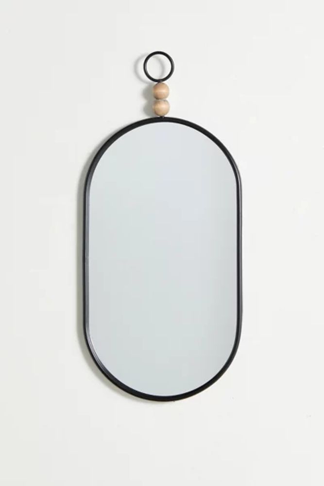 Wood & Metal Framed Oval Wall Mirror