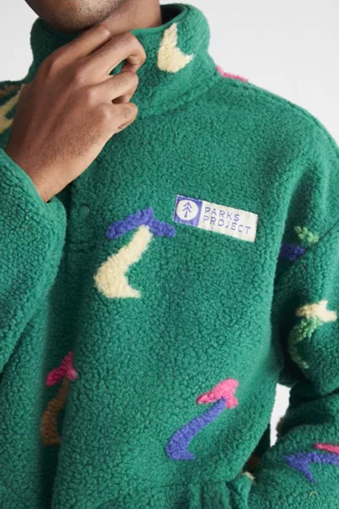 Parks Project UO Exclusive Dancing Shrooms Fleece Sweatshirt
