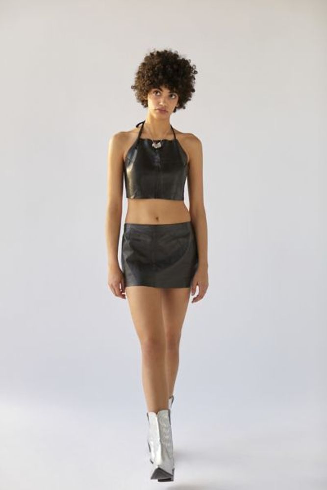 Urban Renewal Remade Low Rise Leather Mini Skirt