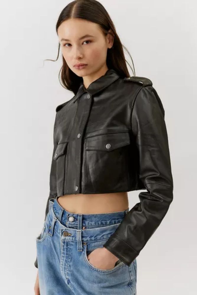 Deadwood Bella Recycled Leather Moto Jacket