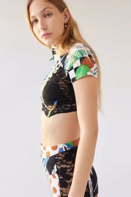 Out From Under Camilla Lace Inset Cropped Top